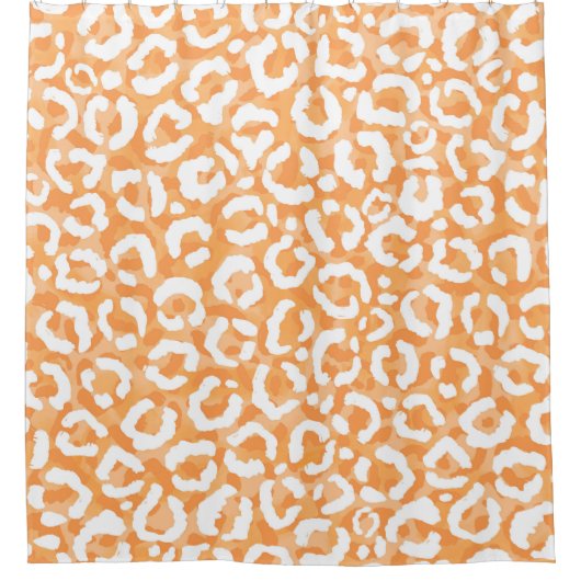 ゴールデンイエローホワイトヒョウアニマルプリント シャワーカーテン (正面)