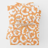 ゴールデンイエローホワイトヒョウアニマルプリント ラッピングペーパーシート (インサイチュ)