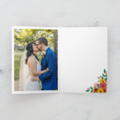 ゴールデンイエローボホ花模様結婚ズの写真 サンキューカード (内部)