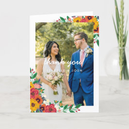 ゴールデンイエローボホ花模様結婚ズの写真 サンキューカード