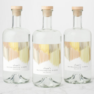 ゴールデンイエローモダンフリンジバチェロレッテ リキュールボトルラベル