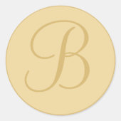 ゴールデンイエローモノグラムの封筒用シール ラウンドシール (正面)