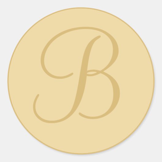 ゴールデンイエローモノグラムの封筒用シール ラウンドシール (正面)