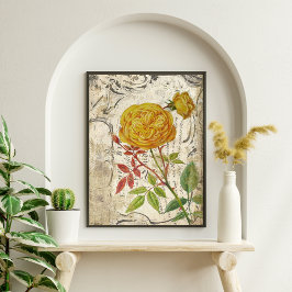 ゴールデンイエローローズデコページティッシュペーパー 薄葉紙