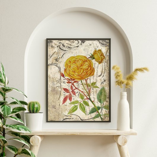 ゴールデンイエローローズデコページティッシュペーパー 薄葉紙