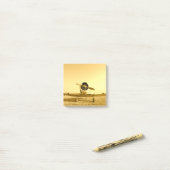 ゴールデンイエローヴィンテージ飛行機3x3 ポストイット (デスク上)