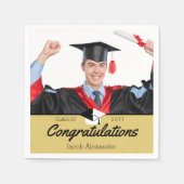 ゴールデンイエロー卒業パーティクラス20xx スタンダードカクテルナプキン (正面)