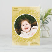 ゴールデンイエロー水彩植物写真フレーム シーズンカード (スタンド正面)