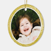 ゴールデンイエロー水彩植物写真フレーム セラミックオーナメント (左)