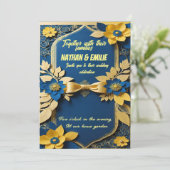 ゴールデンイエロー結婚式招待状 招待状 (スタンド正面)