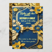 ゴールデンイエロー結婚式招待状 招待状 (正面/裏面)