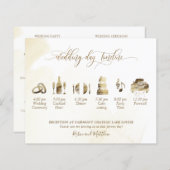 ゴールデンイエロー結婚式 プログラムとタイムライン (正面/裏面)