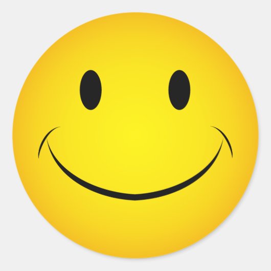 ゴールデンイエロー顔ステッカー ラウンドシール (正面)