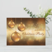 ゴールデンイエロー クリスマス オーナメント クリスマスパーティー 招待状 (スタンド正面)