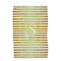 ゴールデンイエロー、グリーン、ホワイトストライプゴルフトーウェ