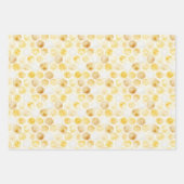 ゴールデンイエロー ハニカム バースデー ラッピングペーパーシート (正面2)