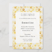 ゴールデンイエロー ハニカム バースデー 招待状 (正面)