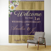 ゴールデンイエロー 結婚1周年おめでとう タペストリー (インサイチュ)