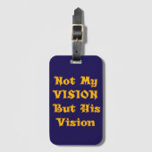 ゴールデンイエロー "Not My Vision But His Vision" | イン ラゲッジタグ (正面縦)