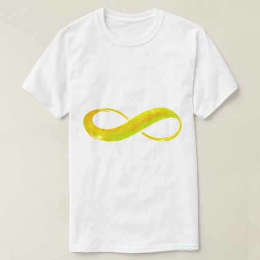 ゴールデンイエローINFINITYシンボルニューロダイバーシティオウティ Tシャツ (デザイン正面)