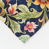 ゴールデンイスラムスタイルの花 フリースブランケット (角)