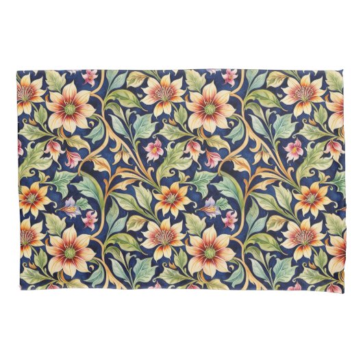 ゴールデンイスラムスタイルの花 枕カバー (正面)