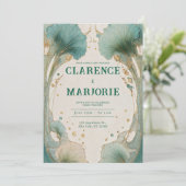 ゴールデンイチョウアールヌーボー結婚式招待状 招待状 (スタンド正面)