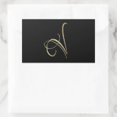 ゴールデンイニシャルVモノグラム 長方形シール (バッグ)