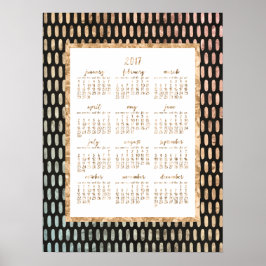 ゴールデンイヤリー 2017 カレンダーポスター ブラック 18x24 ポスター
