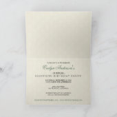 ゴールデンイヤーズダマスク誕生日カード招待状(セージ) 招待状 (内部)