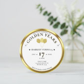 ゴールデンイヤーズ金ゴールドコインフォト65th誕生日パーティー 招待状 (スタンド正面)