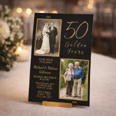ゴールデンイヤーズ 50回目の結婚記念日 ゴールド 招待状