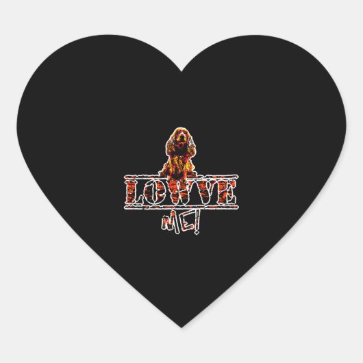 ゴールデンイングリッシュコッカースパニエル犬かわいいドッグバレンタイン ハートシール (正面)