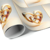 ゴールデンインフィニティとハート記号 ラッピングペーパー (ロールコーナー)