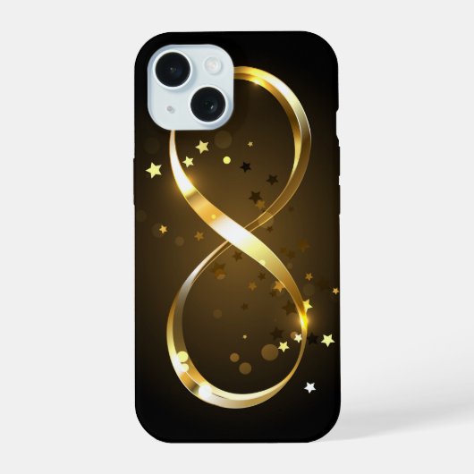 ゴールデンインフィニティシンボル iPhone 15ケース (裏面)