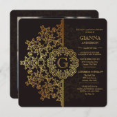 ゴールデンインプレッション写真卒業招待状 招待状 (正面/裏面)