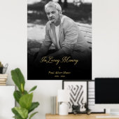 ゴールデンインラブメモリBW写真葬儀サービス ポスター (ホームオフィス)