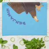 ゴールデンイーグルおもしろいマンガイラストレーション キッチンタオル (折り畳み)