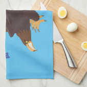 ゴールデンイーグルおもしろいマンガイラストレーション キッチンタオル (四つ折り)