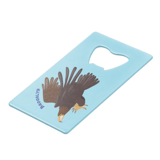 ゴールデンイーグルおもしろいマンガイラストレーション クレジットカード栓抜き (裏面アングル)