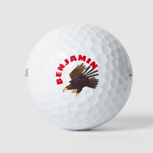 ゴールデンイーグルおもしろいマンガイラストレーション ゴルフボール (正面)