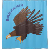 ゴールデンイーグルおもしろいマンガイラストレーション シャワーカーテン (正面)