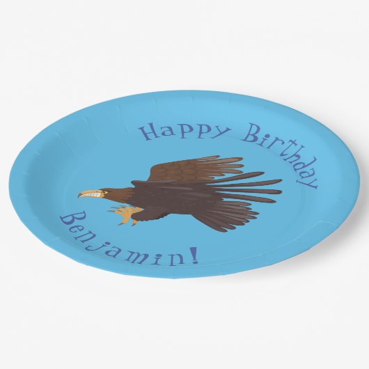 ゴールデンイーグルおもしろいマンガイラストレーション ペーパープレート (アングル)