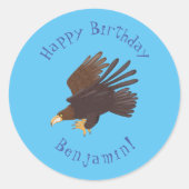 ゴールデンイーグルおもしろいマンガイラストレーション ラウンドシール (正面)