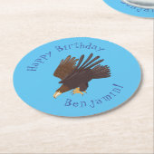 ゴールデンイーグルおもしろいマンガイラストレーション ラウンドペーパーコースター (アングル)