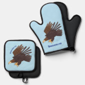 ゴールデンイーグルおもしろいマンガイラストレーション 鍋つかみ&鍋敷きセット (正面/裏面)