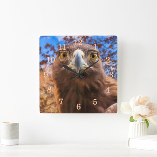 ゴールデンイーグルゴールデンアイズ スクエア壁時計 (ホーム)