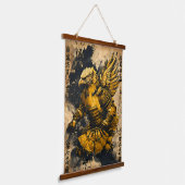 ゴールデンイーグルサムライ日本のウォリアー – インクスタイル 吊り下げ型タペストリー (傾斜あり)