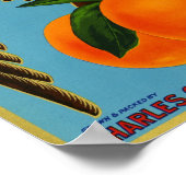 ゴールデンイーグルブランドオレンジ色のフルーツクレートラベル ポスター (角)