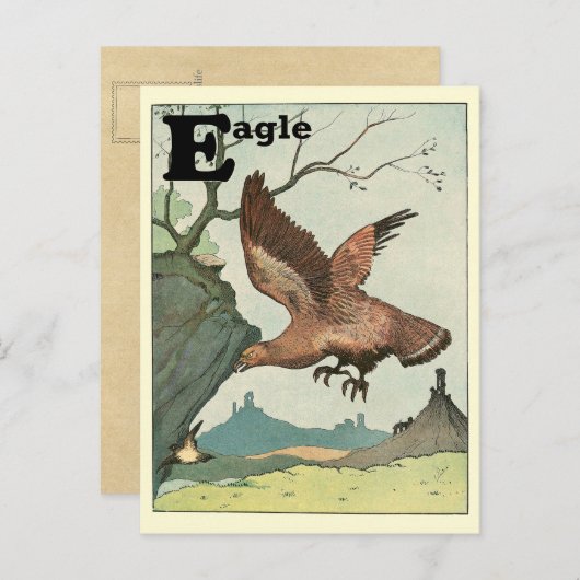 ゴールデンイーグル動物アルファベットのE ポストカード (正面/裏面)